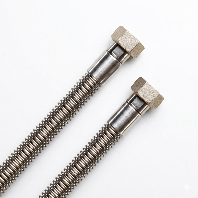 Шланг гнучкий в нержавіючому обплетенні гайка 1/2-гайка 3/8, 60см